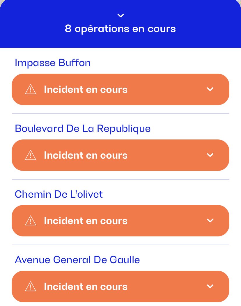 ChrisBelicchi's tweet image. 🚨⚡️ Une importante panne électrique affecte actuellement plusieurs quartiers du #cannet, plusieurs opérations sont en cours (Aubarède, Mimosas-Blanchisserie.)

@enedis_coteazur @enedis, tout doit être mis en œuvre pour rétablir rapidement le courant.