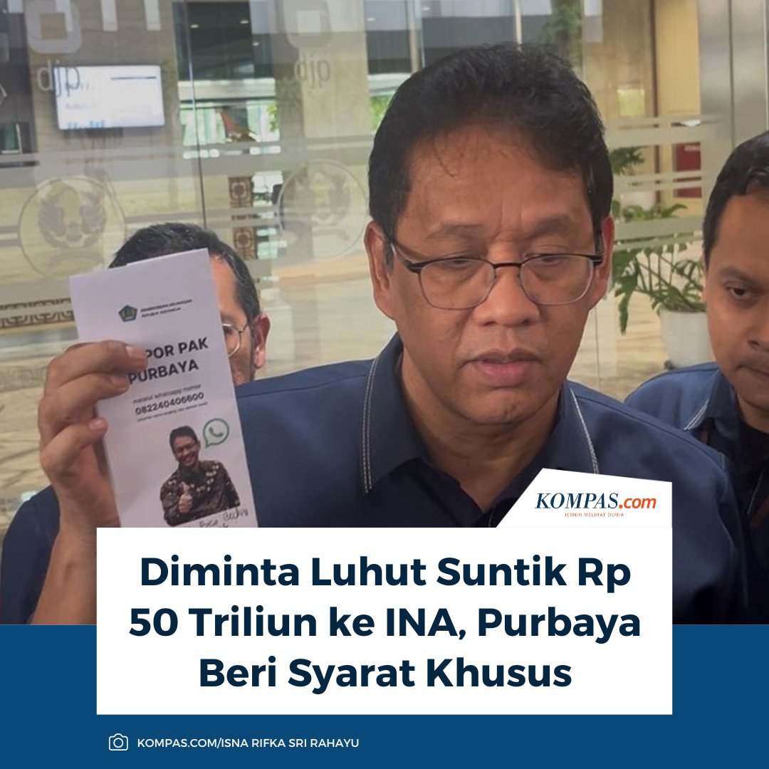 "Saya enggak mau ngasih uang ke sana (INA), uangnya dibelikan bond lagi. Buat apa? Mending saya kurangin bond saya," kata Purbaya di kantornya, Jakarta, dikutip dari Antara, Sabtu (18/10/2025).

Baca selengkapnya 👇
money.kompas.com/read/2025/10/1…

~LL #MenkeuPurbaya #LuhutPanjaitan
