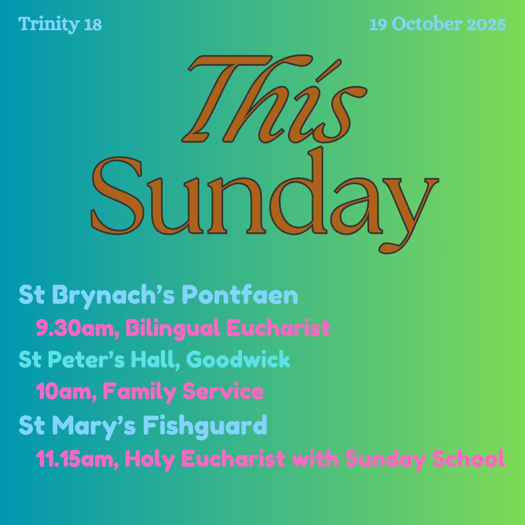 This Sunday in the Fishguard Group of Churches!