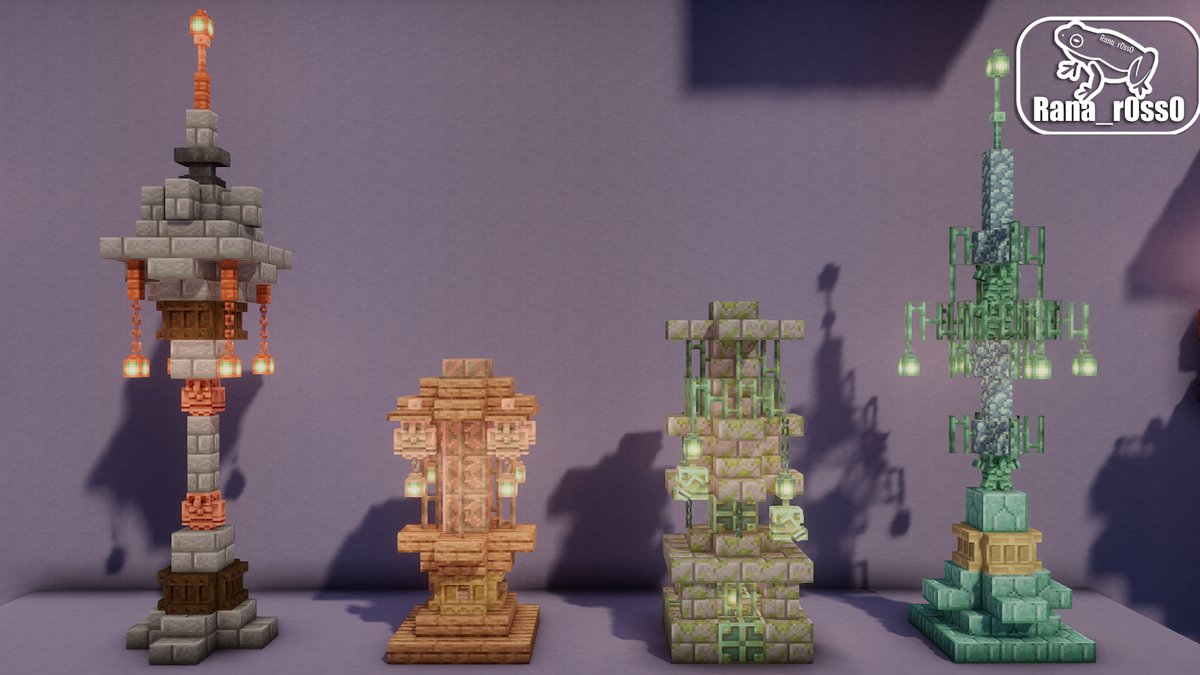 銅4種を使った街灯
#Minecraft #Minecraftbuilds