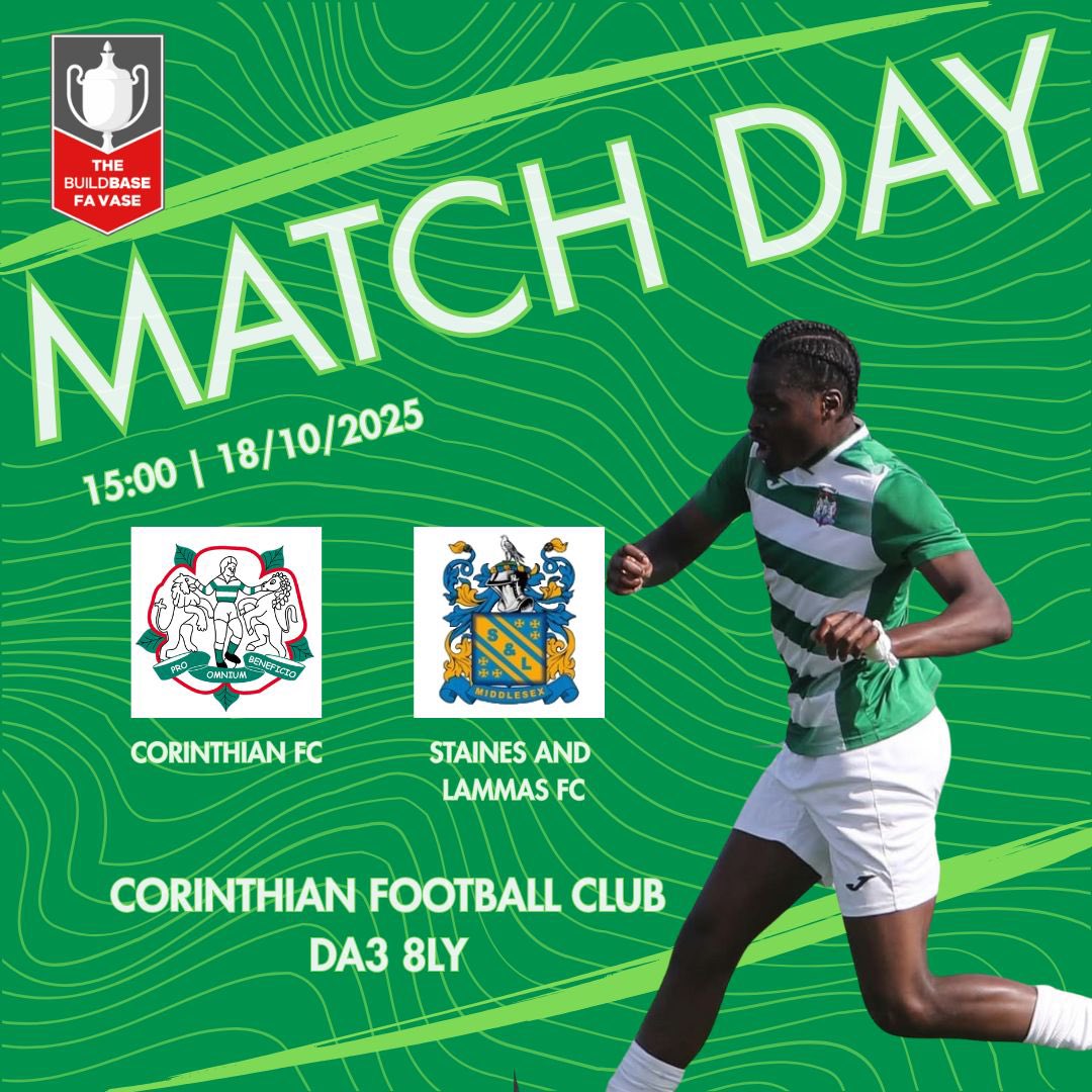 #TheHoops are 𝗛𝗢𝗠𝗘 𝗧𝗢𝗗𝗔𝗬 in the <a href="/thefavase/">TheFaVase</a> 

🆚 <a href="/SLammasMiddxFC/">Staines & Lammas (Middx) FC</a> 

🏟️ Corinthian Sports Club, DA3 8LY 
⏰ 15:00 
🎫Adults £9 Conc £5 
📖 Programme £2

🍺 Clubhouse 12:45
🍔 Burger Van from 14:00  

COYH 💚🤍