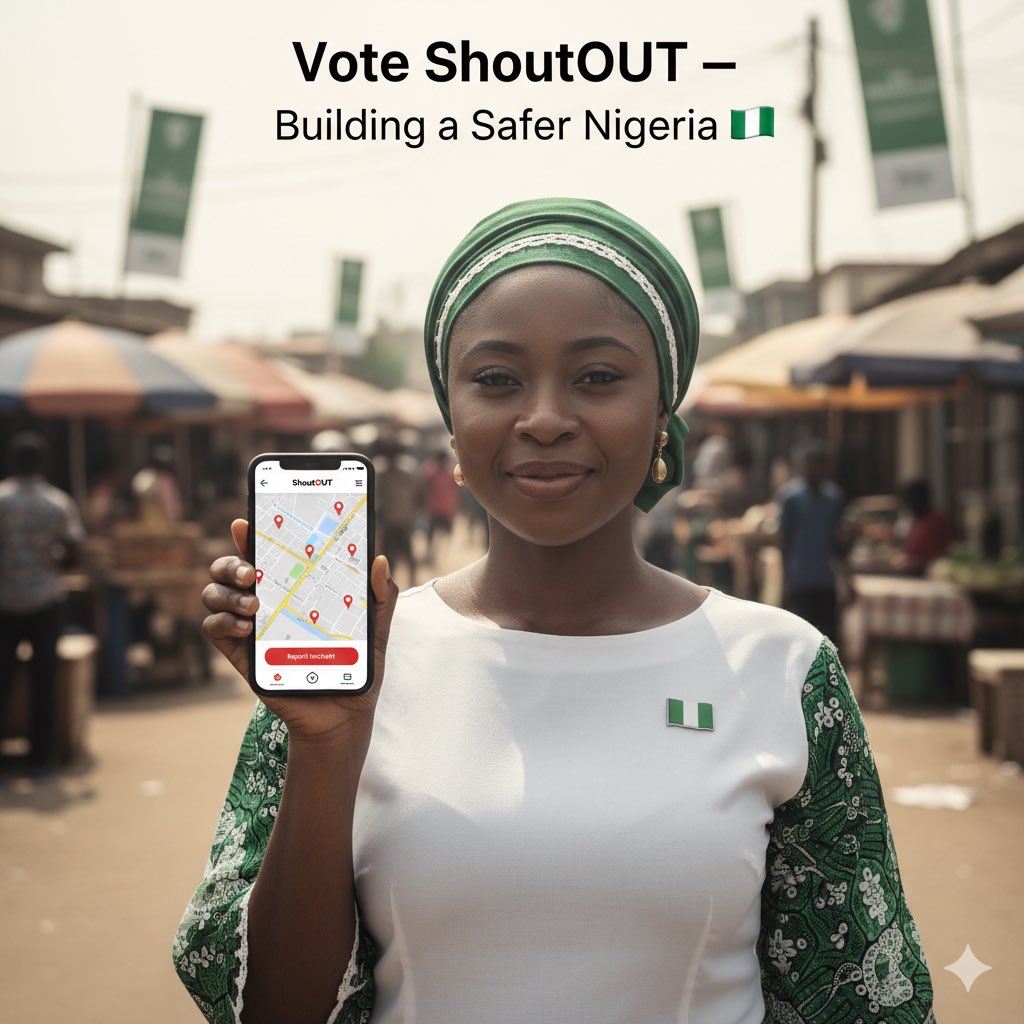 shout_Out_NG's tweet image. 🗳 Vote ShoutOUT in the #CodefestNigeriaHackathon challenge and help us build a safer, more united Nigeria.
#BuildforNigeria #codefestnigeriahackathon2025 #VotingPhase #LeaderboardUpdate #SeeSomethingShoutItOut #BuildForNigeria #CodefestAfrica #InnovationForSafety