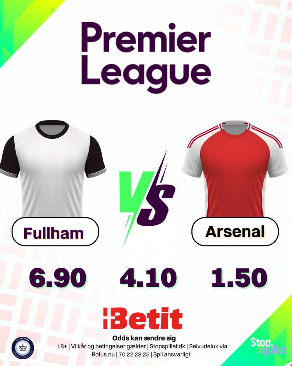 ⚽ Premier League: Fulham vs Arsenal!
Kan Fulham overraske på hjemmebane – eller tager Arsenal endnu en sejr? 🔥