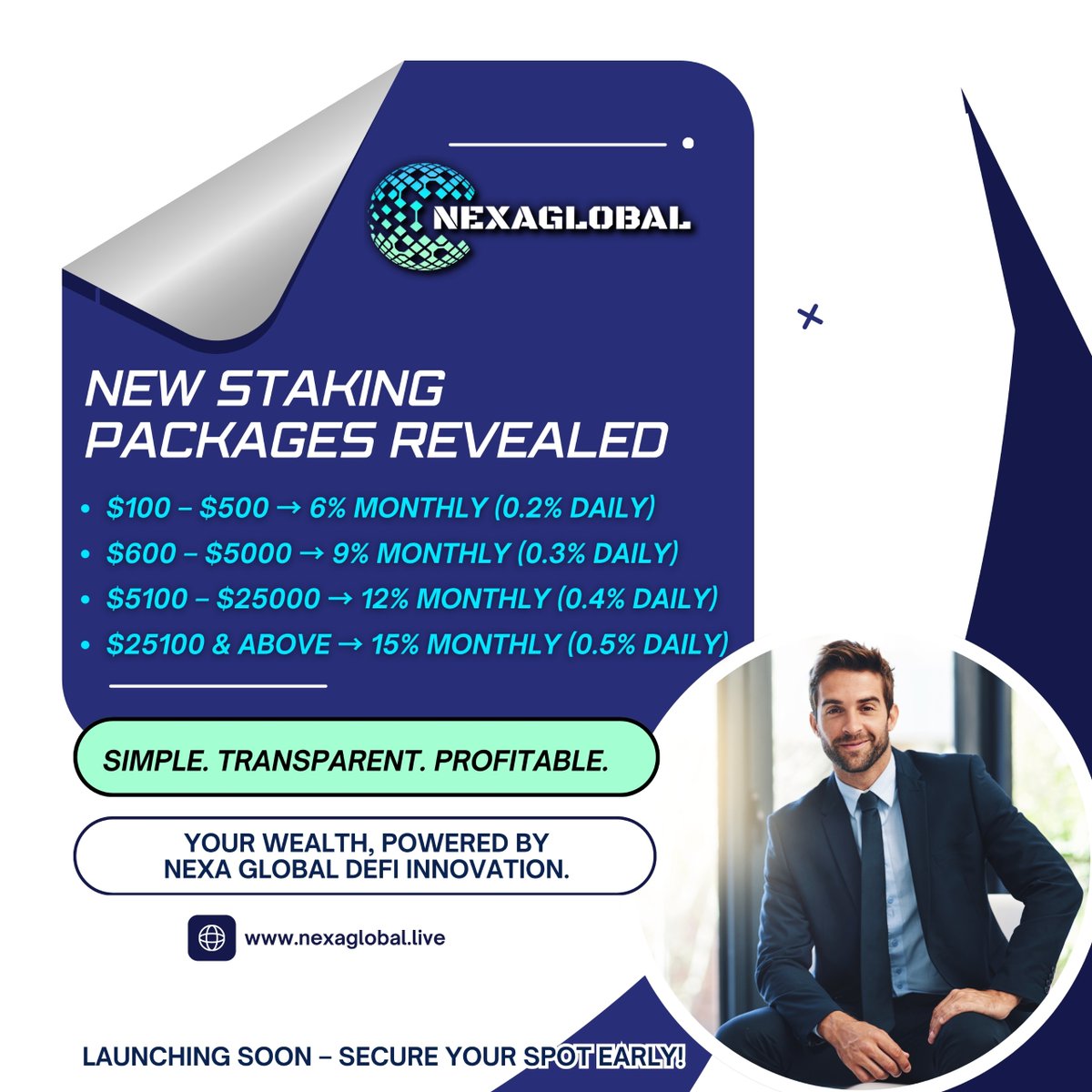 nexa_global's tweet image. Pre-Launch Offer Ending Soon!
Grab the exclusive Nexa Global benefits before it’s too late.
💰 Earn up to 21% Monthly returns.
⏳ Hurry up — Offer valid only till pre-launch!
#NexaGlobal #PreLaunchOffer #CryptoEarnings #SmartInvestment #DigitalWealth #PassiveIncome