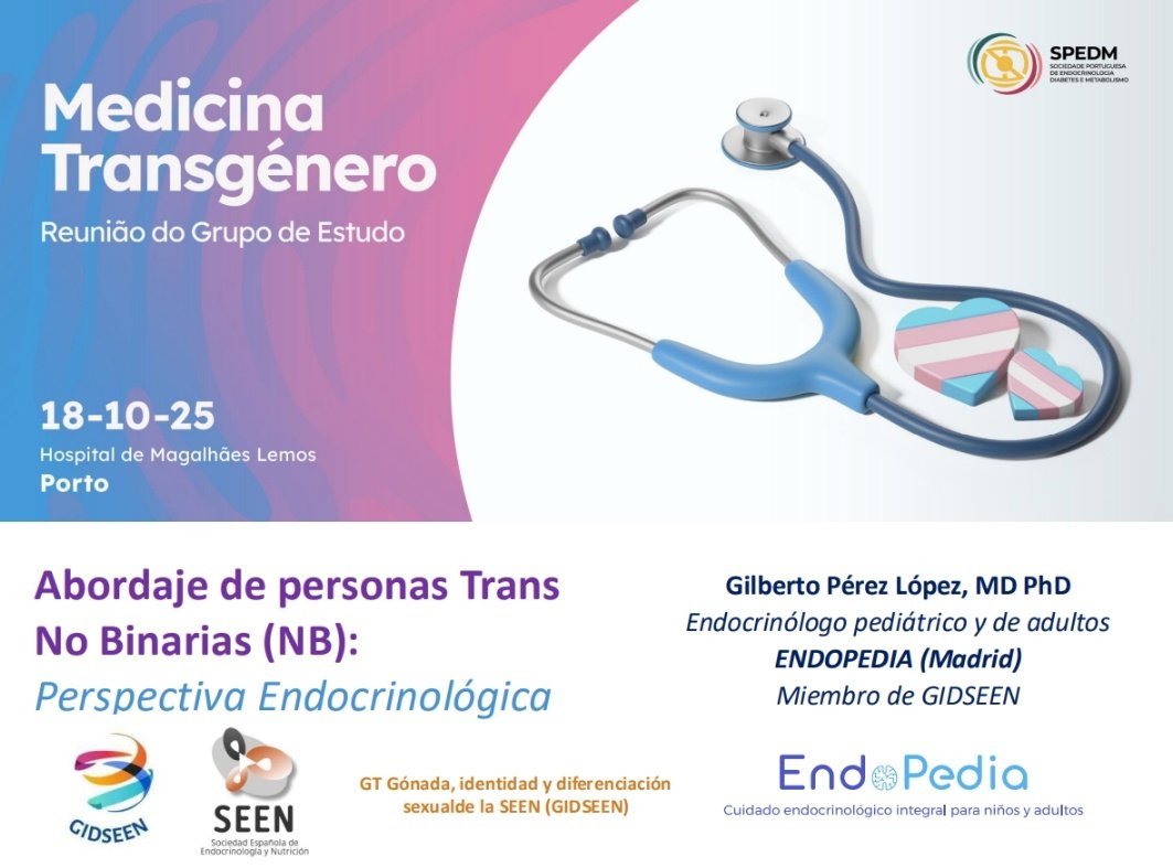 🩺 Muchas gracias al Grupo de Estudio de #MedicinaTransgénero de la <a href="/spedm_pt/">SPEDM</a> por la invitación para aportar la visión endocrinológica del #THAG en personas #Trans No Binarias.
💪Construyendo puentes 🇪🇸🇵🇹
<a href="/sociedadSEEN/">Sociedad SEEN</a> <a href="/GrupoGIDSEEN/">GRUPO GIDSEEN</a> #Endocrinología