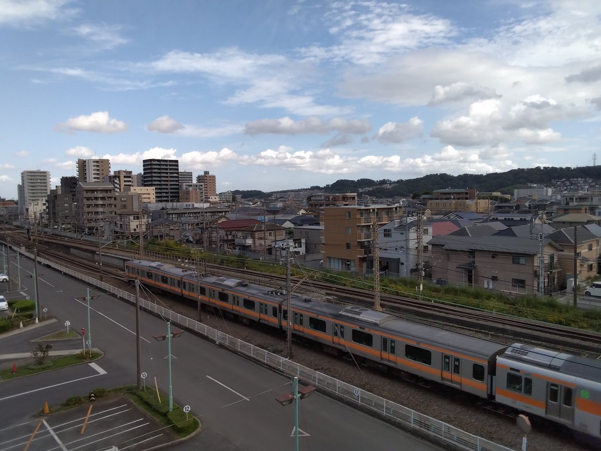 日野市豊田陸橋(橋梁)から平山城址公園駅(堀之内)方面を望む