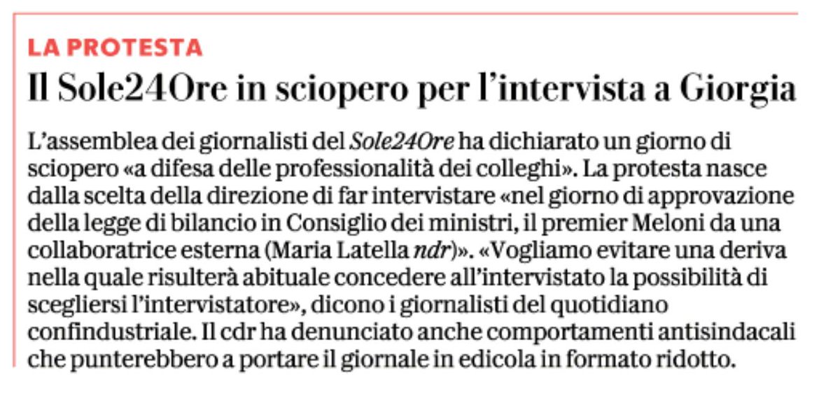 Il Sole 24 Ore in sciopero ma il giornale esce lo stesso (seppur a foliazione ridotta, con sole tabelle e pagine fredde) 
Il motivo? Lo stesso di due anni fa circa. In prima pagine 
#giornali #news #editoria