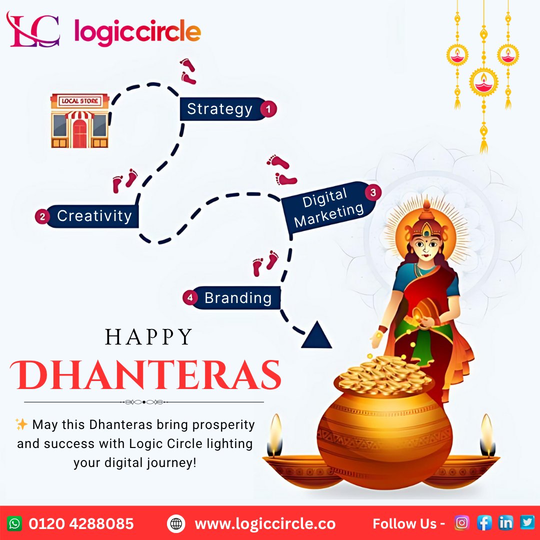 logiccirclein's tweet image. ✨ Happy Dhanteras from Logic Circle!
May prosperity &amp;amp; success light up your digital journey with strategy, creativity &amp;amp; growth. 💫
🌐 logiccircle.co
#HappyDhanteras #LogicCircle #DigitalMarketing #Branding