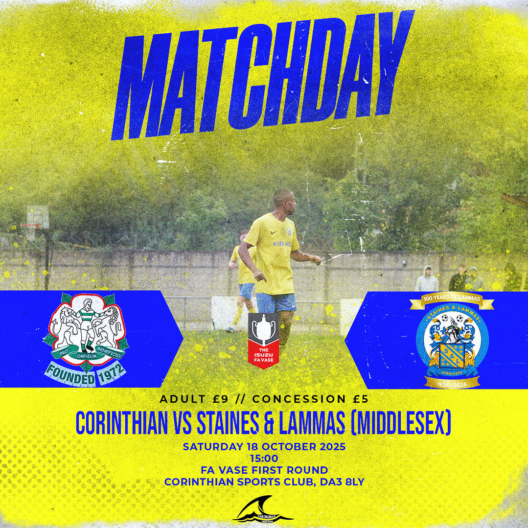 Let’s get this on!  We are away from home 𝗧𝗢𝗗𝗔𝗬 in the <a href="/thefavase/">TheFaVase</a> 

🆚 <a href="/CorinthianFC/">Corinthian FC</a> 

🏟️ Corinthian Sports Club, DA3 8LY 
⏰ 3pm
🎫Adults £9 Conc £5 
📖 Programme £2

🍺 Clubhouse 12:45
🍔 Burger Van from 14:00 

🚍 Coach departs at 12pm 
💺 Coach seats still available