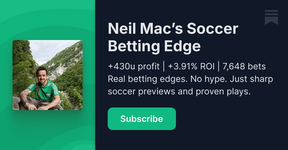 ⚽️Saturday's Full card is up, bets and analysis

7 day free trial for all new readers of the newsletter

Get value plays every morning here neilmac.substack.com