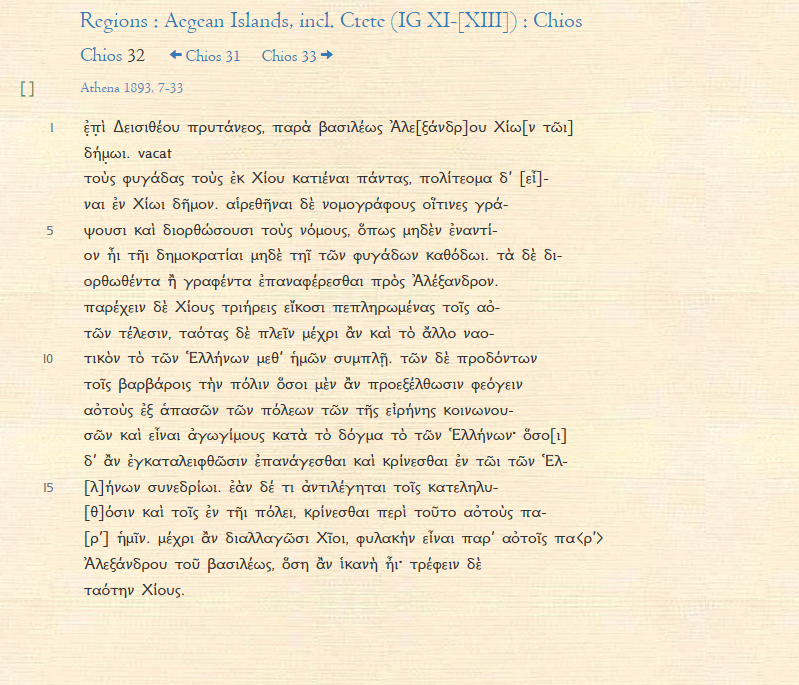 HomerPavlos's tweet photo. Most of Alexander's letters were lost but not all of them. One of them is Alexander the Great's letter to the Chians (people of the Greek island Chios) because it was inscribed on a stone stele in Chios, a common practice in ancient Greece for preserving important public decrees. The letter writes:

"In prytany of Deisitheus, from king Alexander to the demos of the Chians.

1. All those exiled from Chios are to return,note and the constitution on Chios is to be democratic.

2. Drafters of legislation are to be selected to write and emend the laws so as to ensure that there be no impediment to a democratic constitution and the return of the exiles. Anything already emended or drafted is to be referred to Alexander.

3. The people of Chios are to supply twenty triremes, with crews, at their own expense, and these are to sail for as long as the rest of the Greek naval force accompanies us at sea.

4. With respect to those men who betrayed the city to the barbarians (Persians), all those who escaped are to be exiled from all the cities that share the peace [of Corinth], and to be liable to seizure under the decree of the Greeks. Those who have been caught are to be brought back and tried in the Council of the Greeks. In the event of disagreement between those who have returned and those in the city, in that matter they are to be judged by us.

5. Until a reconciliation is reached among the people of Chios, they are to have in their midst a garrison of appropriate strength installed by king Alexander. The people of Chios are to maintain the garrison."

Alexander invaded Asia in 334 BC as leader (hegemon) of the Corinthian League, the alliance of all Greek cities, to fight against the Persian Empire (Achaemenid Empire). One of the articles of the Corinthian treaty stated that the Greek towns were to remain autonomous, and that their constitutions were to remain unchanged.

On the first comment below, you can read all my studies about Alexander's life (and their parents).