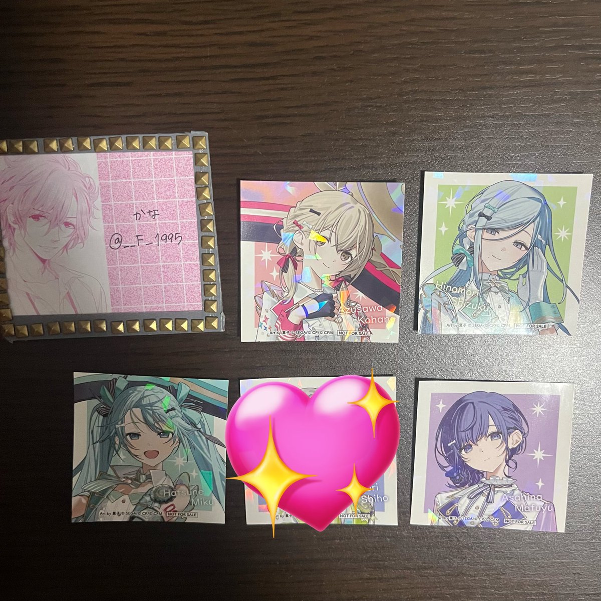 【交換】 プロセカ 感謝祭 特典 ステッカー

譲）ミク 雫 こはね まふゆ

求）愛莉

本日手渡し最優先

検索からでもお気軽にお声掛けください