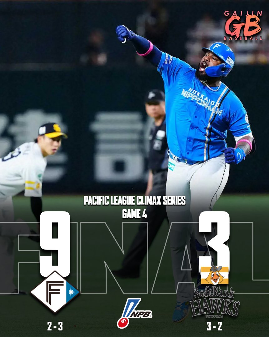 Nippon-Ham lives to Fight another day!

They take Game 4 of the PLCS 9-3 and force Game 5