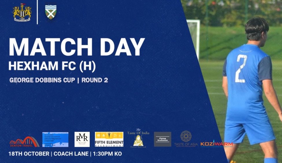 Newcastle East End Seniors (@neesfc) on Twitter photo 🔵 MATCH DAY 🔵 
🆚 Hexham FC 
🗓 18/10/2025
⏰ 1:30PM KO
🏟 Coach Lane 
📍 NE7 7XA
Entry fee £3 adults/kids free 
Come and support the lads 🔵 MATCH DAY 🔵 
🆚 Hexham FC 
🗓 18/10/2025
⏰ 1:30PM KO
🏟 Coach Lane 
📍 NE7 7XA
Entry fee £3 adults/kids free 
Come and support the lads