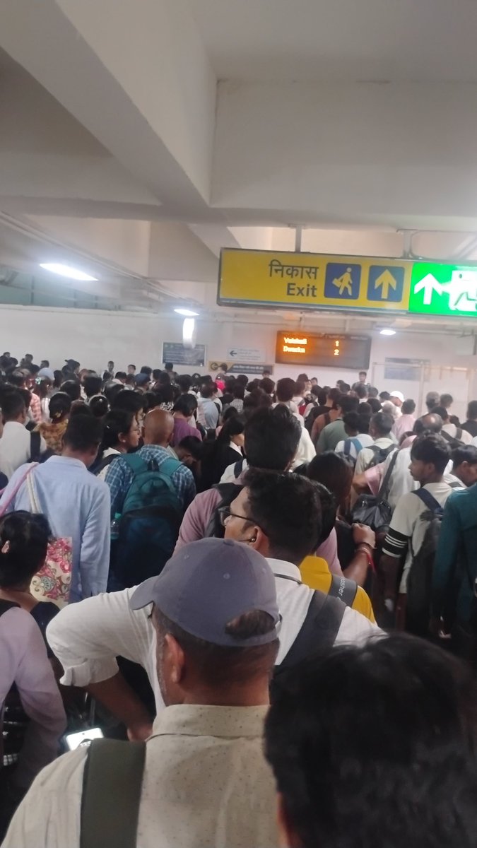 Huge crowd at Anand vihar metro station.
