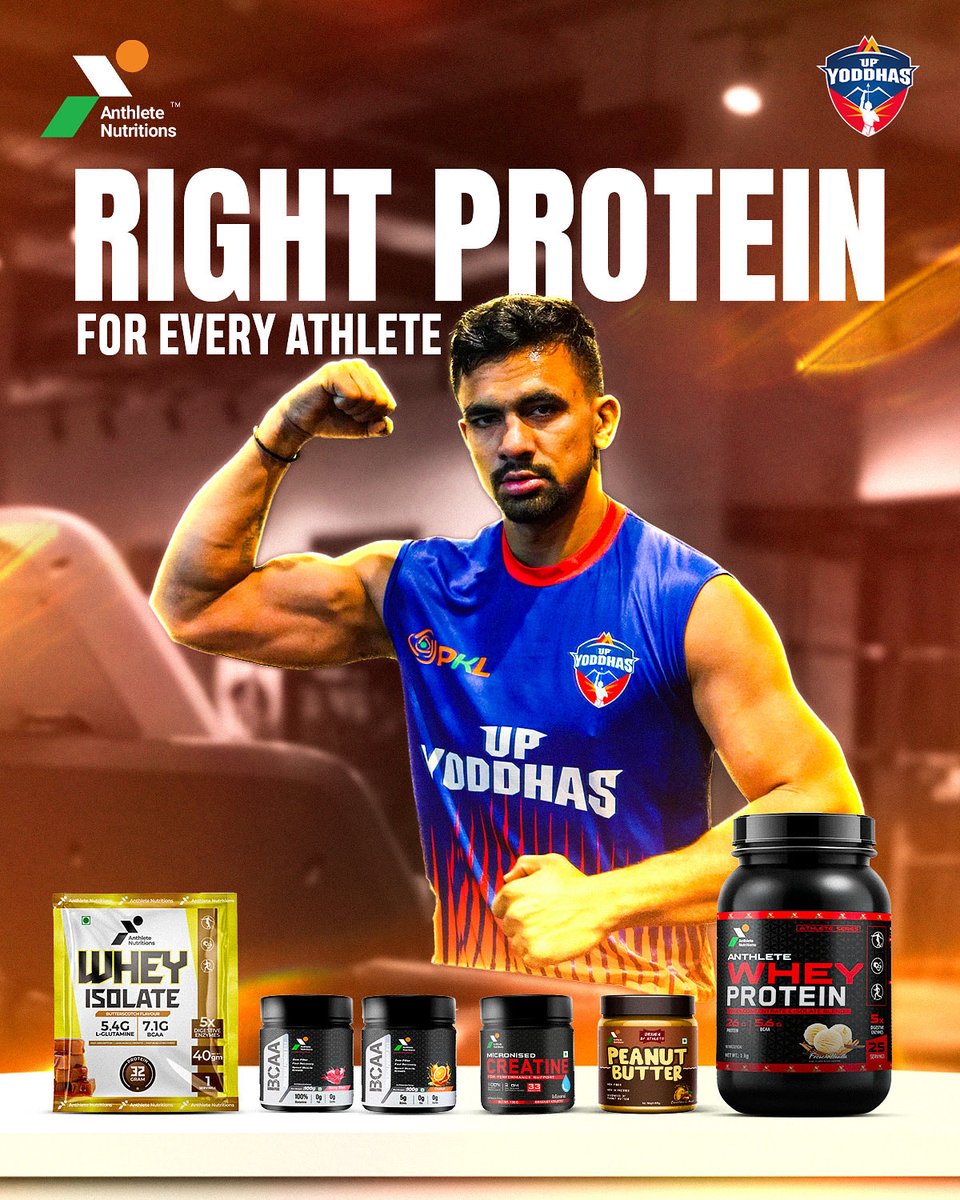 U.P. YODDHAS (@upyoddhas) on Twitter photo The perfect blend of Strength and Recovery 💯👉 <a href="/GoAnthlete/">Anthlete Nutritions</a> Yoddhas’ Official Nutrition Partner 💪
#SaansRokSeenaThok #YoddhasHum #YalgaarHo #PKL12 The perfect blend of Strength and Recovery 💯👉 <a href="/GoAnthlete/">Anthlete Nutritions</a> Yoddhas’ Official Nutrition Partner 💪
#SaansRokSeenaThok #YoddhasHum #YalgaarHo #PKL12