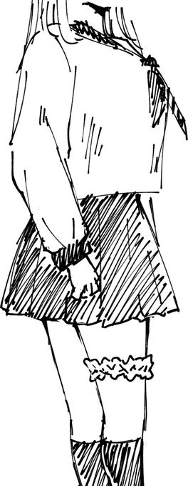 #ミニスカートの日 
太ももにシュシュ巻いて、「パンツ脱げてる!?」と思わせるヤーツ 