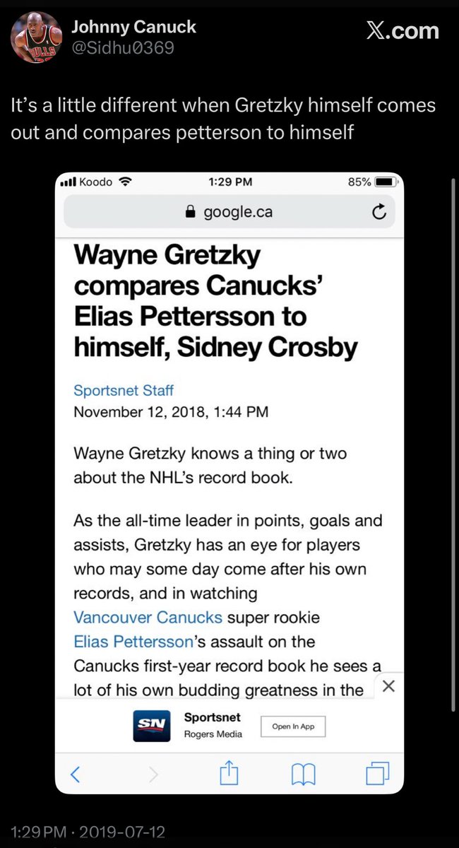 gillaG04's tweet photo. @Sidhu0369 @Kg____17 @declanmyers27 Remember when you compared pettersson to gretzky https://t.co/W1LE5UsKXm