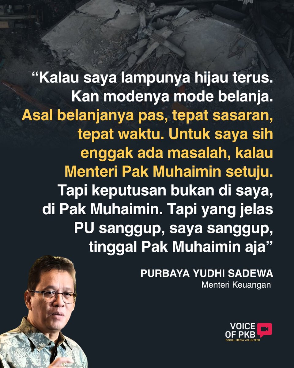 voiceofpkb's tweet image. Menkeu Purbaya berikan lampu hijau  penggunaan APBN untuk membantu bangunan rawan sekolah2-rumah ibadah.

Asal tepat sasaran, untuk anak Indonesia yang sedang belajar😊

ini sebagai upaya negara memasrikan keamanan dan keselamatan masyarakat yang sedang belajar atau beribadah 🇮🇩