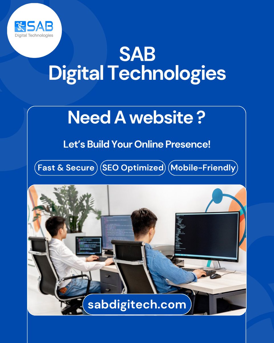 sabdigitaltec's tweet image. Turning your ideas into stunning digital experiences 💻
Web design &amp;amp; branding studio | Yousufguda, Hyderabad
Let’s build something amazing together!
🌍 sabdigitech.com

#sabdigitech

#webdesignhyderabad

#YousufgudaWebDesign