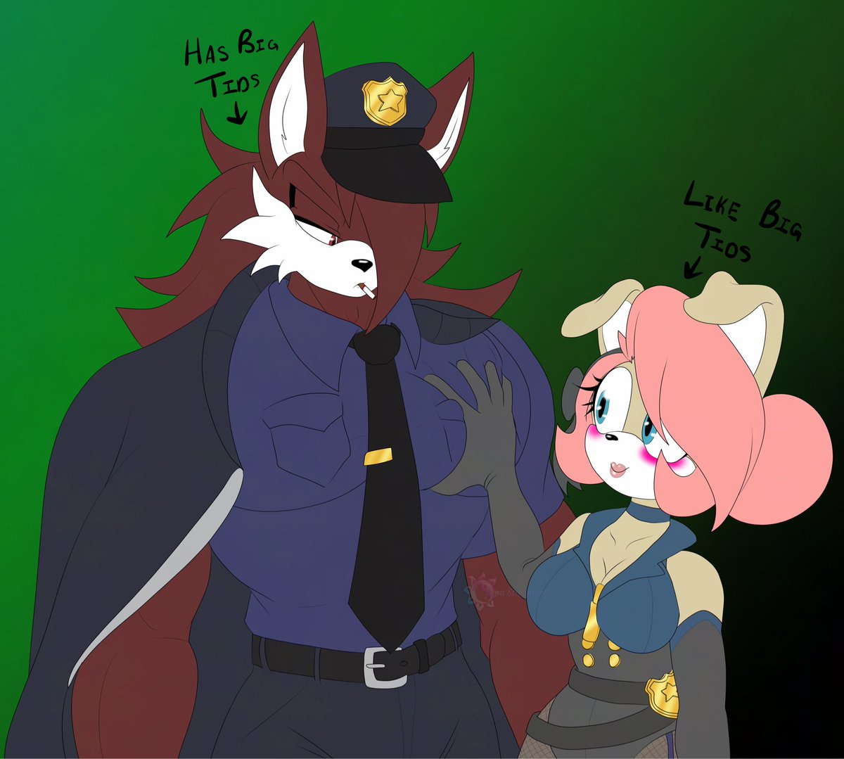 Art by <a href="/TynaStargazer/">Tyna Stargazer (+16) COMMS open: (2/3)</a> 

Ocs belong to me and EmiiBean.

You know what they say about wolf BF and big tibby 😭😂