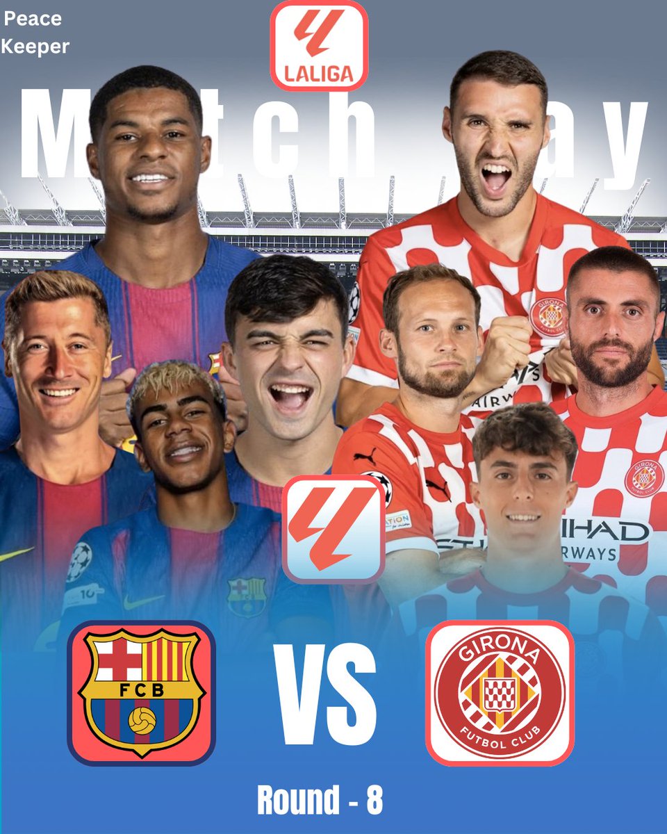 StarcodedNews's tweet image. 📊Barcelona 🆚 Girona

🗓️ Saturday, 18 October, 2025
⏰ GMT - 14:15 | BST - 15:15
🏆 La Liga - Round 08
🏟️ Camp Nou, Barcelona, Spain

#barcelona | #LaLiga | #girona | #UCL | #uefachampionsleague | #spain | #fblifestyletyle | #kickoff