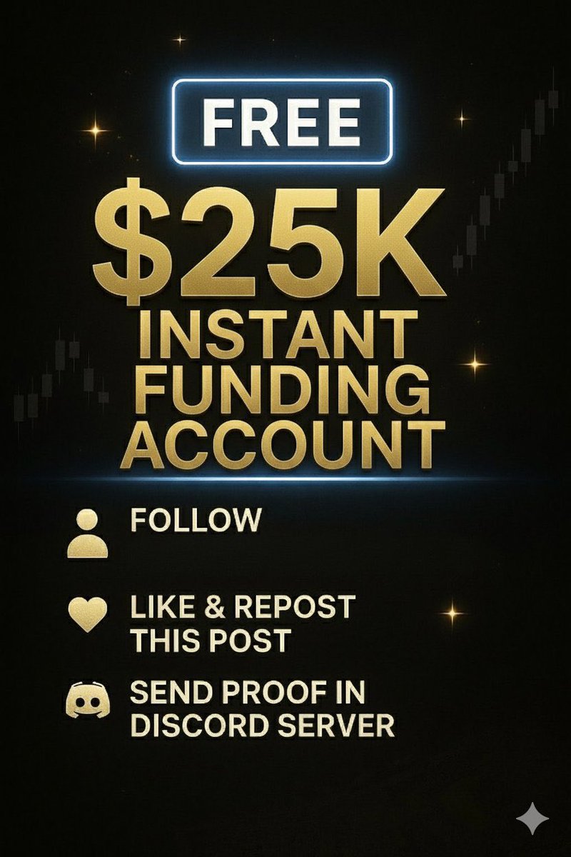 adrenaline__fx's tweet image. 🎉 Free 25K instant funding account for everyone worth $200 💀
(No gimmick, no clickbait)
Hurry up, limited time only.
Follow - @adrenaline__fx 
Repost 🔁 Tag 3 traders & Comment "Free 25k"
Open a ticket here to claim it-
discord.gg/a7hgW7K6s