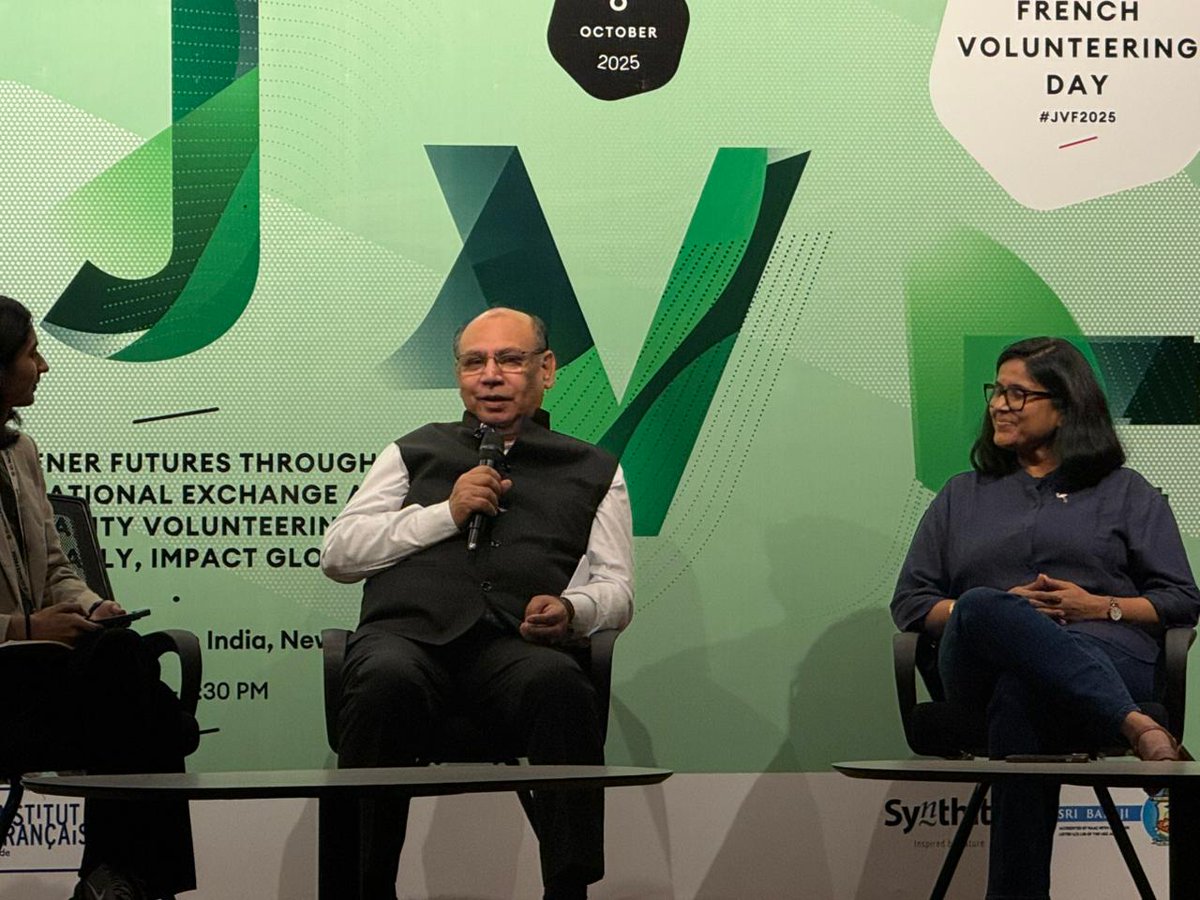 bisathi's tweet photo. Mr. Sushil Choudhary, UNV Country Coordinator, graced the French Volunteers Day 2025 at the Embassy of France, New Delhi, emphasizing how volunteerism drives social change &amp; supports UN SDGs through inclusion, empowerment &amp; community engagement for the 2030 Agenda. #UNVIndia https://t.co/Ee3WlX3G6G