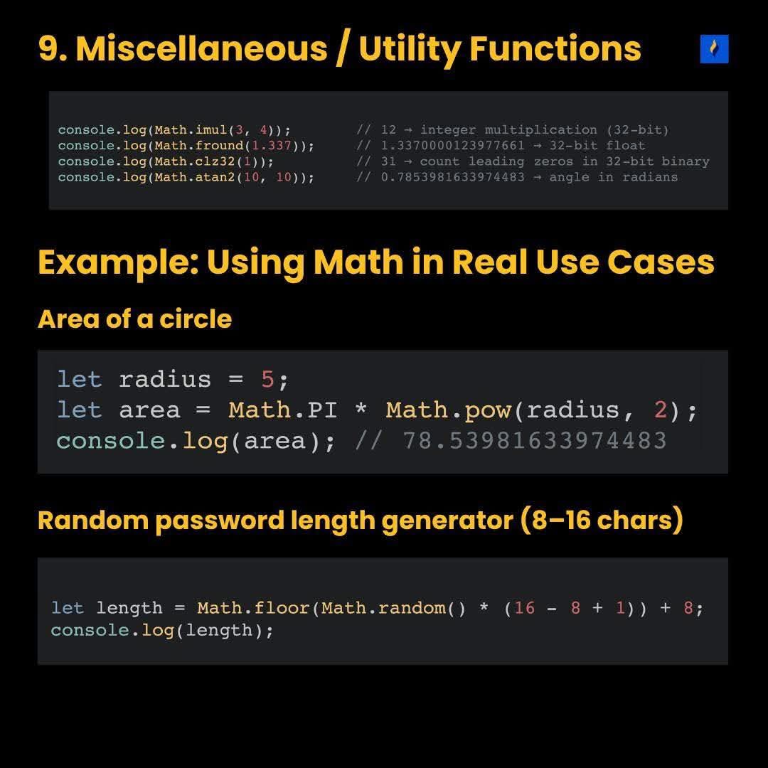 _sanjaysah's tweet image. #miscellaneous #utility function of Js Math API
