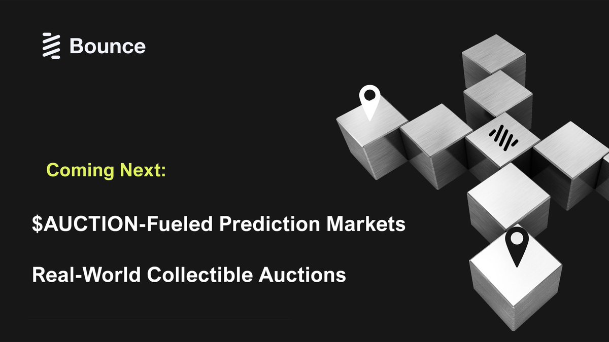 bounce_finance's tweet image. Coming Next for $AUCTION holders:

🎰Auction-driven Prediction Markets
🖼️Real-World Collectible Auctions

Stay tuned🔔