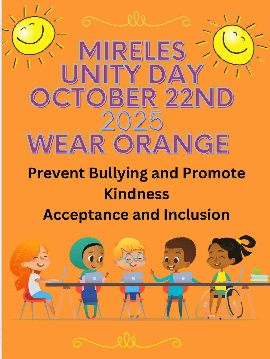 Mireles Knights Please join us for Unity day and wear yellow to symbolize our commitment to treating everyone with respect and kindness! <a href="/NISDMireles/">Mireles ES</a> <a href="/NISDCounseling/">NISD Counseling</a>