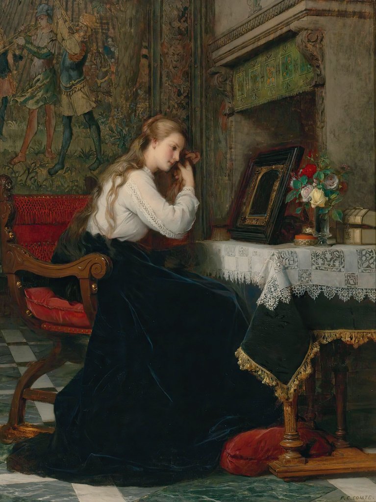 "The mirror"
{19th century}
By ~ Pierre-Charles Comte