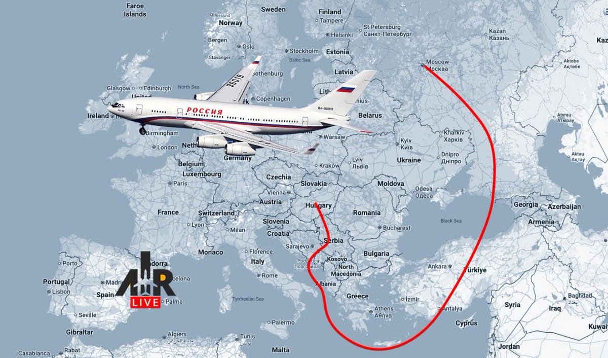 jurgen_nauditt's tweet image. putin's plane to Budapest is expected to take a southern route – via Turkey and the southern Balkans, bypassing EU airspace – AirLine.
According to the publication, Turkish and Russian fighter jets will escort the mass murderer's plane along the entire route to prevent drone or…