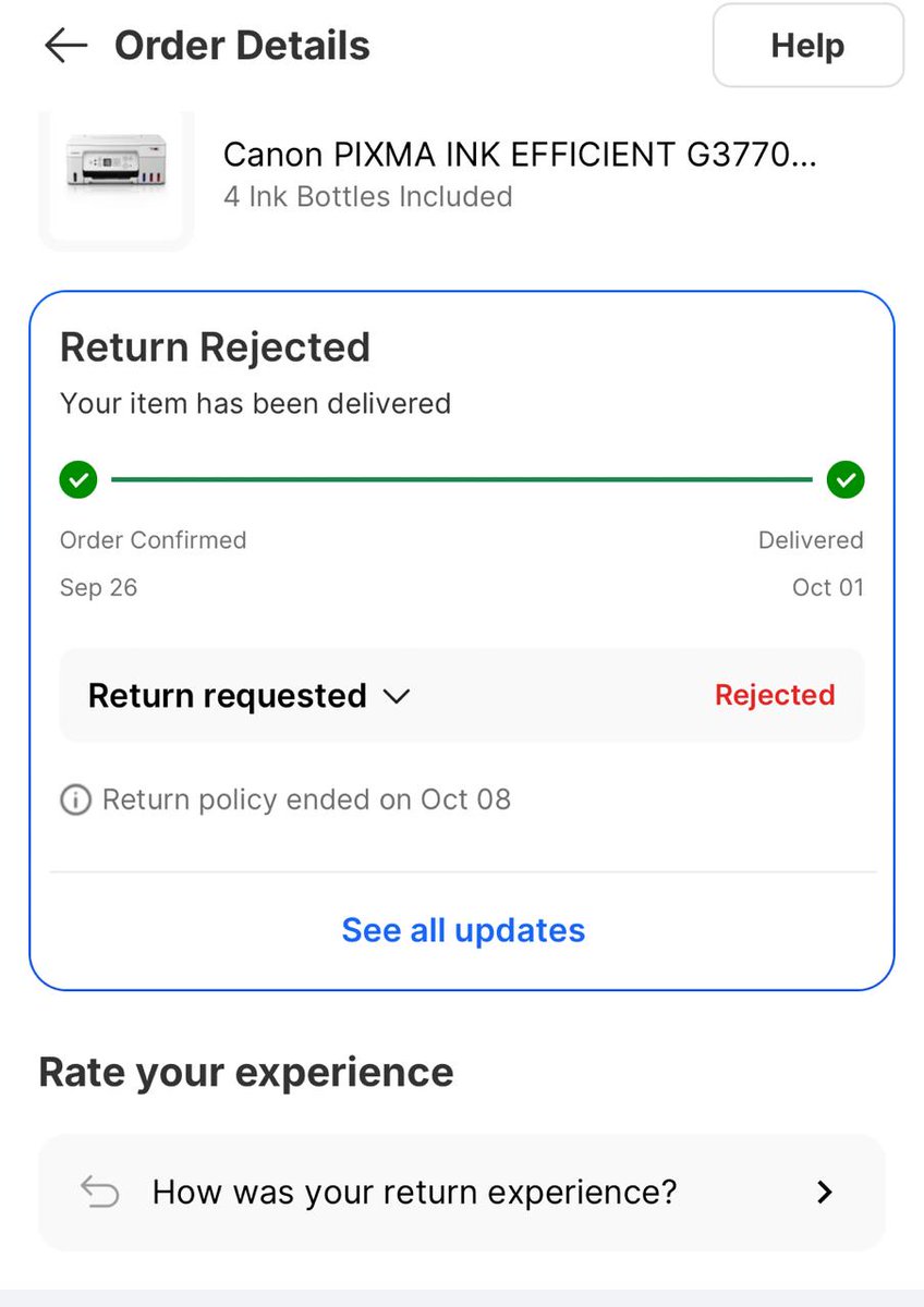 <a href="/flipkartsupport/">FlipkartSupport</a>  we have ordered one canon printer  model G3770 but it got delivered  G2770 and the delivery  agent <a href="/ekartlogistics/">ekart india</a>  came at evening , we are keep on complaining  since day one but <a href="/Flipkart/">Flipkart</a>  is not supporting finaly going with with consumer case , <a href="/Canon_India/">CANON India</a>