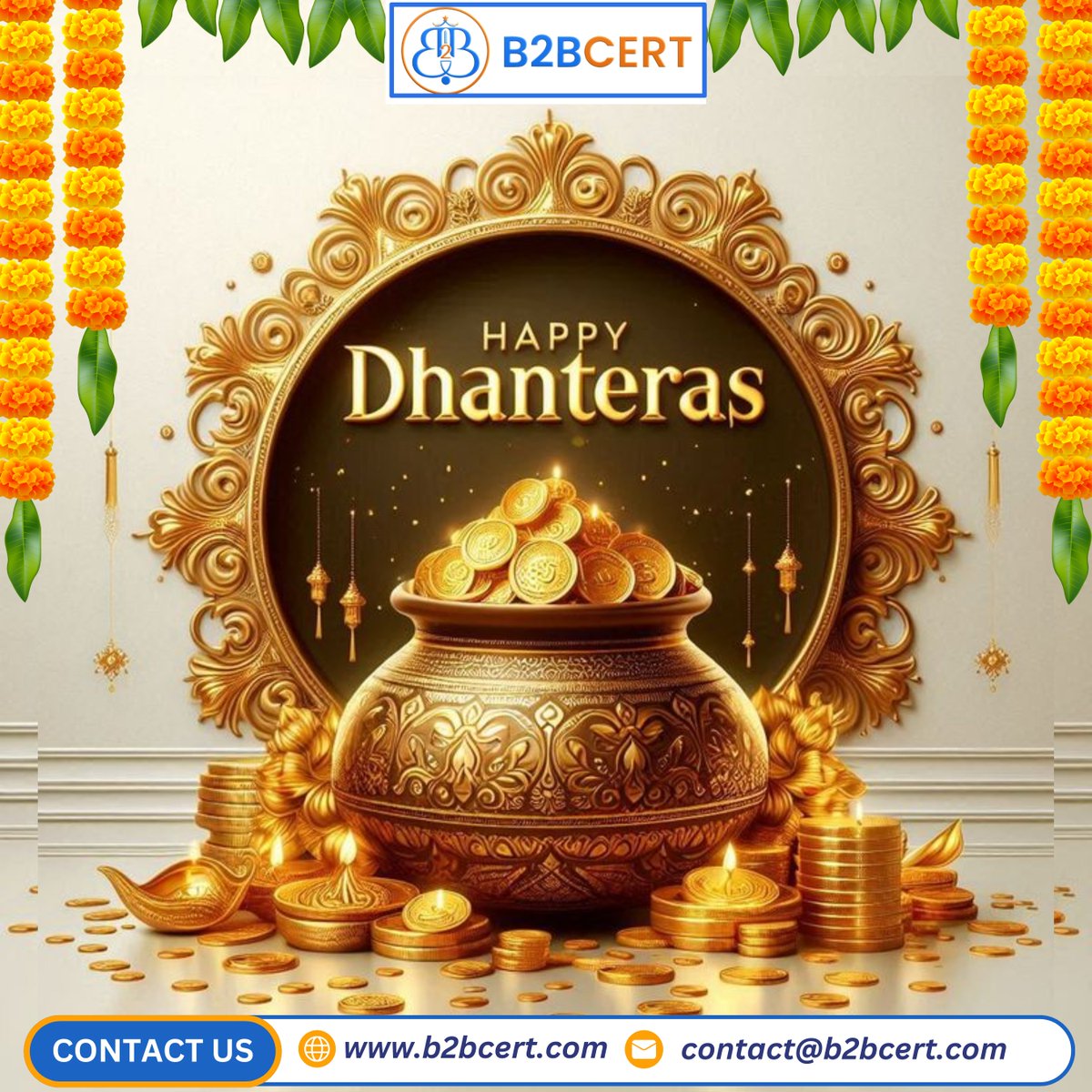 b2bcert's tweet image. 💫✨ Happy Dhanteras ✨💫

#HappyDhanteras #FestivalOfWealth #DhanterasBlessings #ProsperityAndHappiness #FestiveVibes #India #Bangalore #Chennai #Kochi #Ahmedabad #Delhi #Mumbai #Kolkatta #Hyderabad