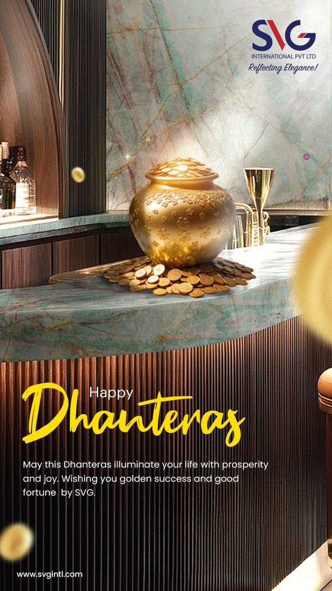SVGINTL's tweet photo. Wishing you all a very Happy Dhanteras! ✨
May this sacred day fill your home with light, prosperity, and endless blessings.
Just as gold shines brighter when refined, may your efforts bring success, joy, and new beginnings this festive season. 💫

From all of us at SVG International, here’s wishing you golden moments and graceful growth ahead. 🌼

#HappyDhanteras #DhanterasWishes #FestivalOfLights