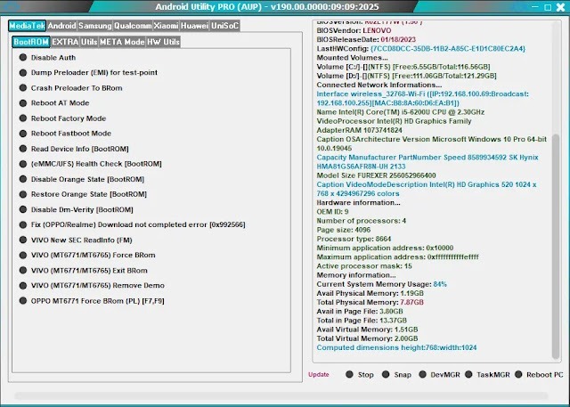 TechGsm73382's tweet image. Android Utility tool V192 Download

📥Download: go.cyberslinks.com/r.php?id=cz4AJd

✅ Flash firmware (MTK, Qualcomm, SPD, Exynos).
✅ FRP bypass (Samsung, Xiaomi, Huawei, Oppo, Vivo, Tecno, Infinix).

#androidrepair #androidUtility #freetool