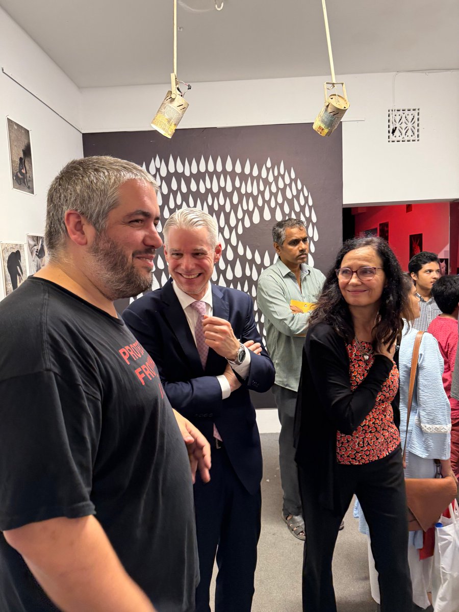 SwissAmbBD's tweet image. This Friday we were delighted to host the opening of the art exhibition by the Swiss artists Augustin Rebetez and Sandrine Pelletier at Dwip Gallery in Dhaka. Ambassador Reto Renggli highlighted the importance of cultural dialogue and artistic exchange between Switzerland and…