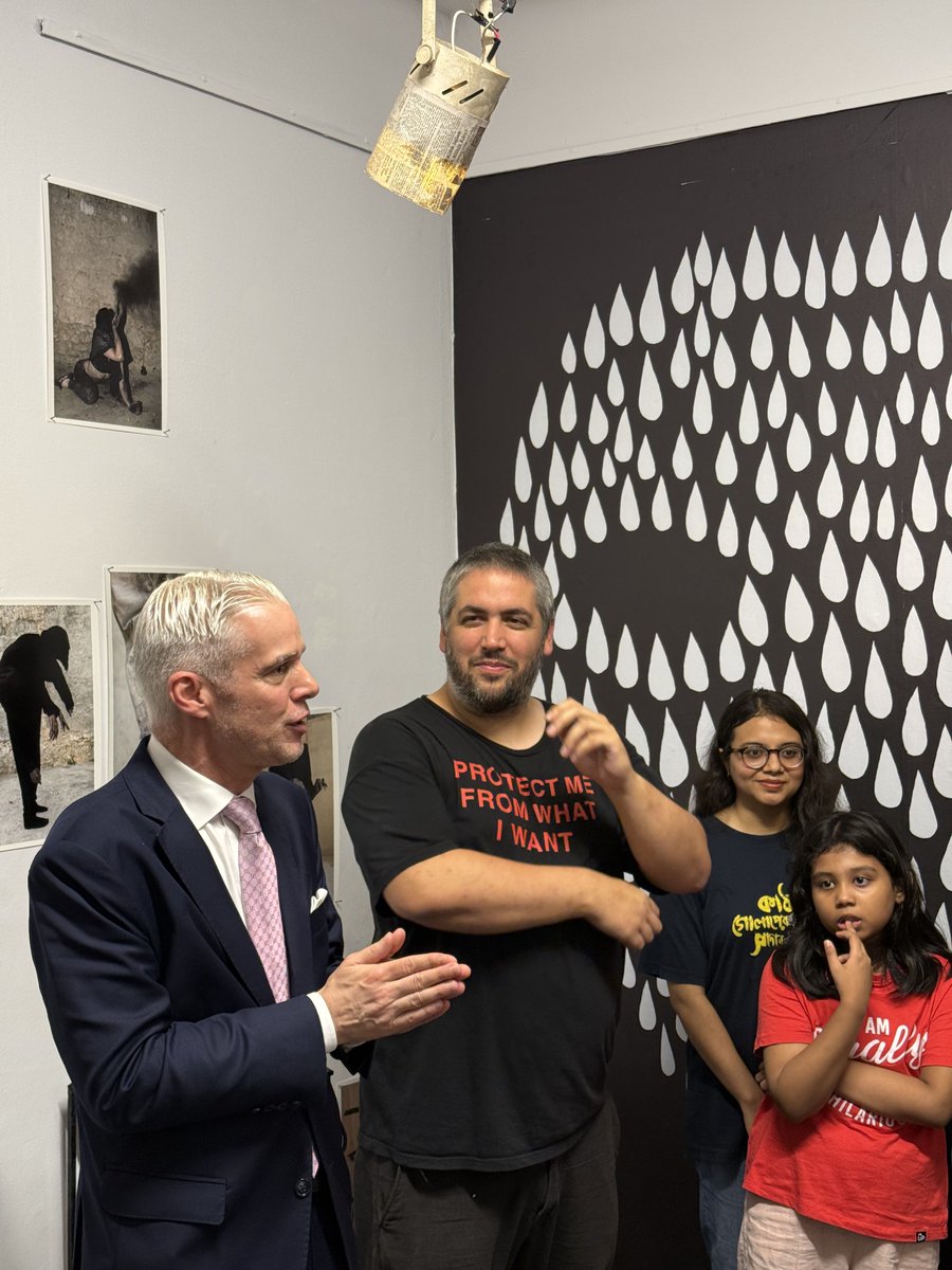 SwissAmbBD's tweet image. This Friday we were delighted to host the opening of the art exhibition by the Swiss artists Augustin Rebetez and Sandrine Pelletier at Dwip Gallery in Dhaka. Ambassador Reto Renggli highlighted the importance of cultural dialogue and artistic exchange between Switzerland and…