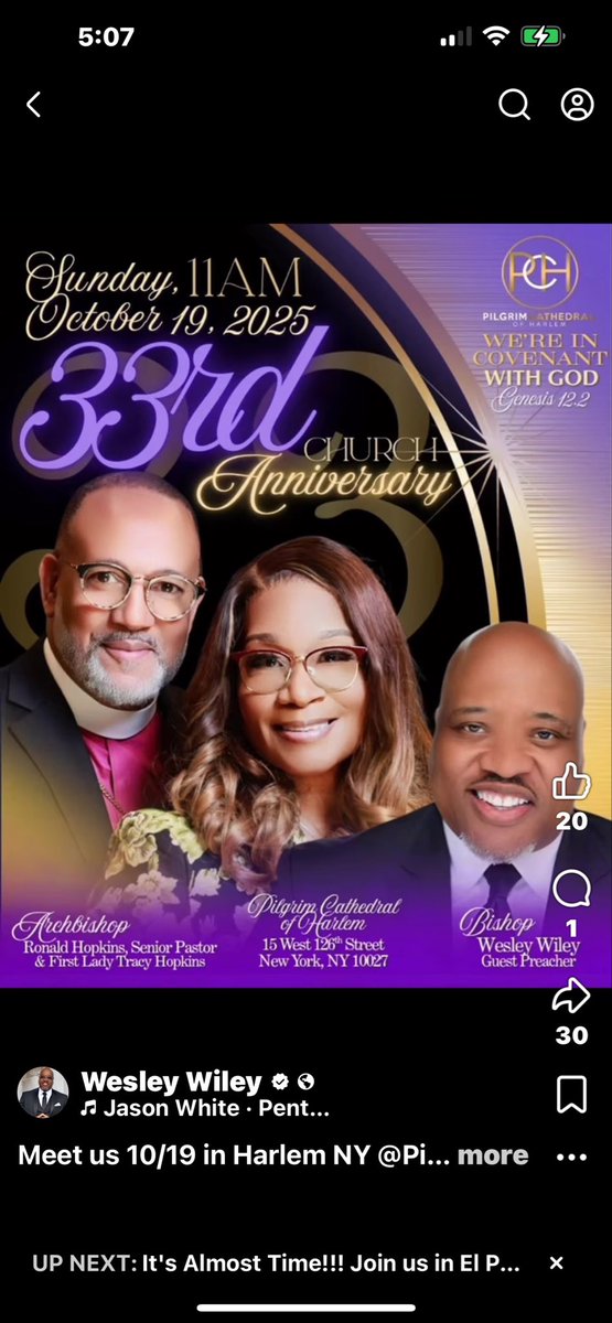BishopWiley's tweet photo. Meet us in Harlem NY Sunday 10/19 11am https://t.co/b0SftpZ2Cb