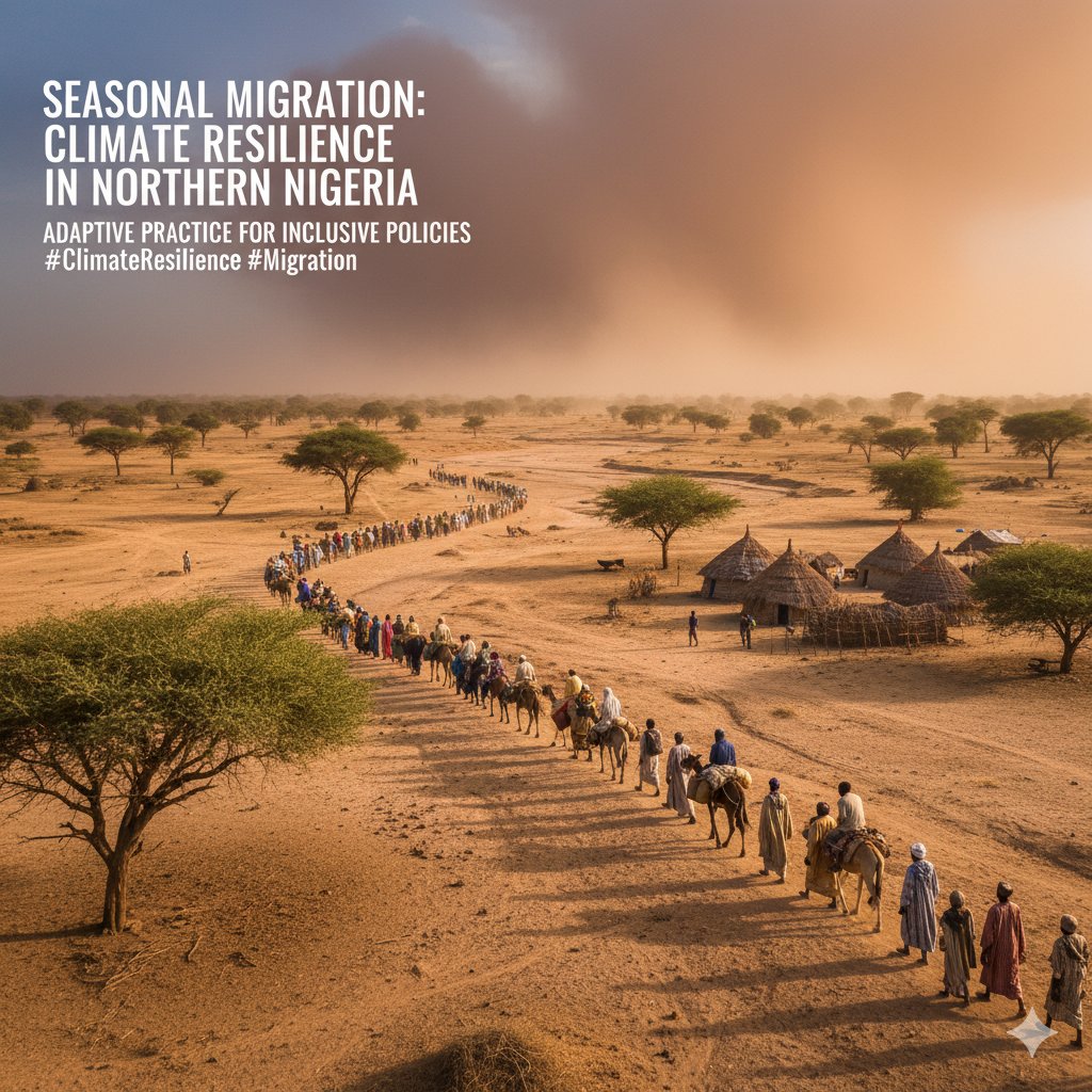 Seasonal migration in northern Nigeria shows how human mobility serves as a climate resilience tool. 

Understanding this adaptive practice is key for designing inclusive climate and development policies.

 #ClimateResilience #Migration