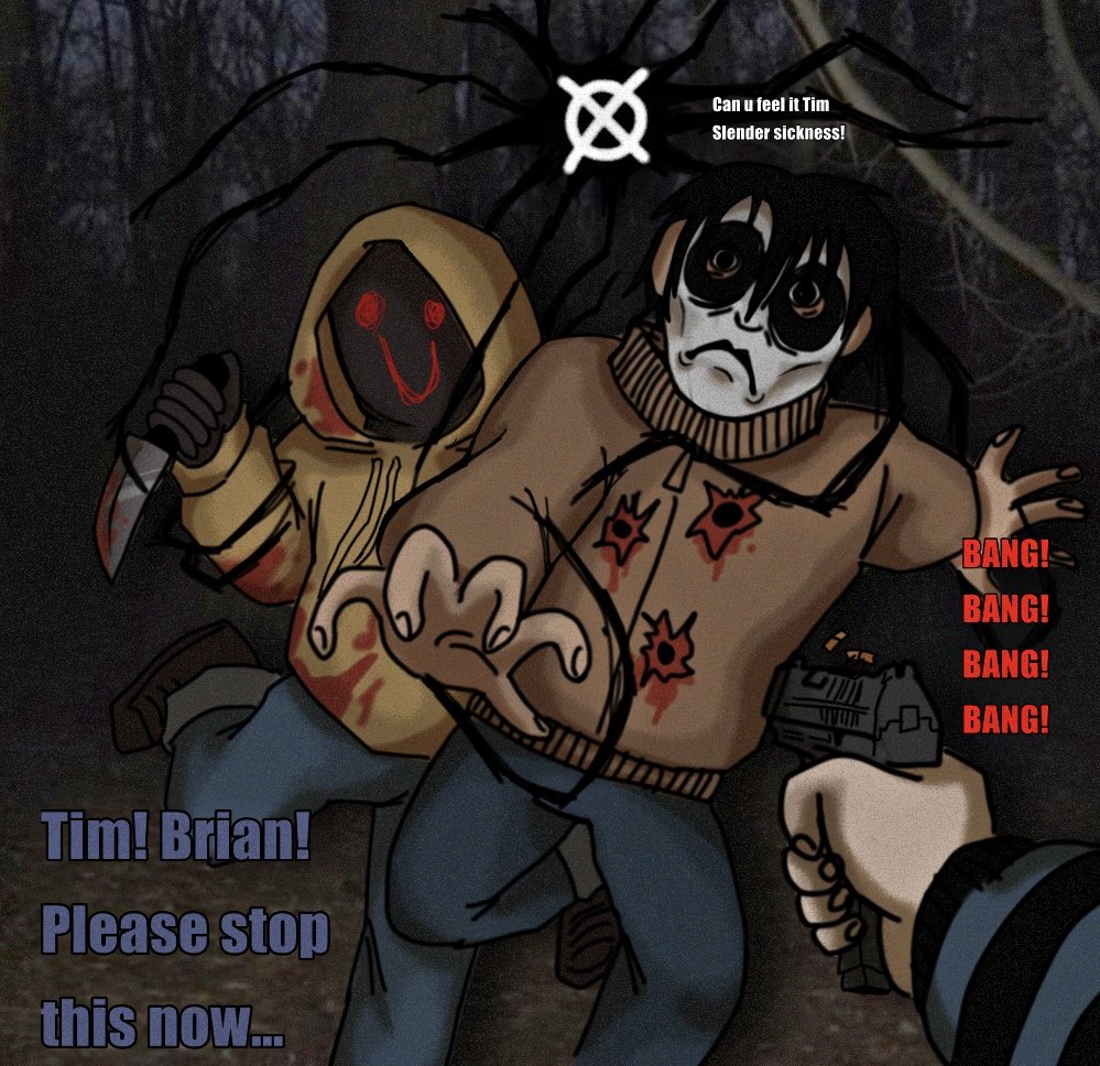 packingsnow's tweet image. Extremely niche chronically online shitpost this is like my AU where masky and hoody are proxies

#marblehornets 
#masky 
#hoody 
#proxytwt