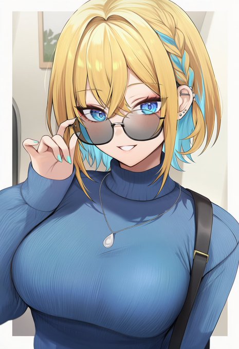 よその子イラスト
あろくろさん(@arocro06)の
愛爾ちゃんです!

金髪ショートの元気で笑顔がとても似合う女の子!!

1枚目、2枚目がキャラ参照あり、
3枚目だけキャラ参照なしで自分なりにプロンプト組んだら少しえちえちになってしましました…
まずかった時は腹を切ります。 