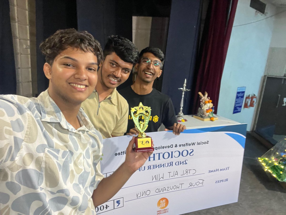 SumitGond28's tweet image. Another win🏆, 5th Consecutive win Within month.
Keeping up the same grit.
Continuing the steak.!
Credit to @Hiteshdotcom web dev course!