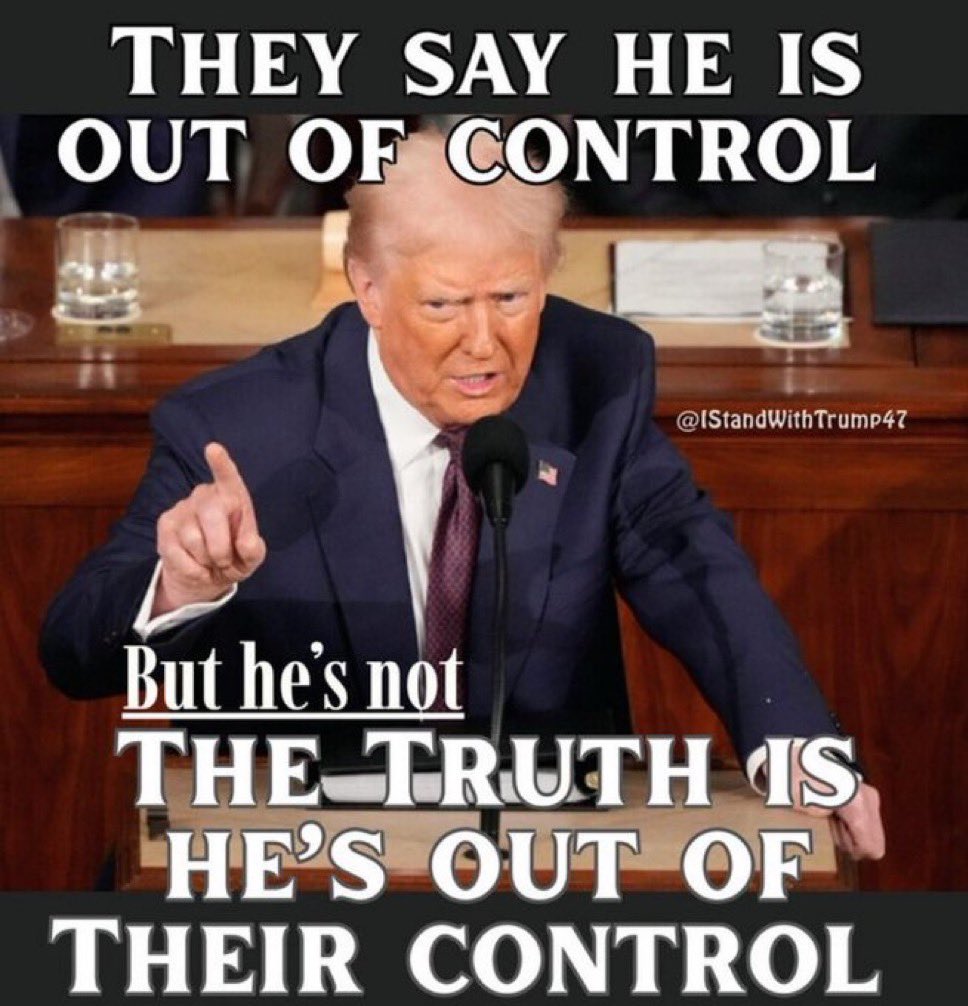 <a href="/MAGAVoice/">MAGA Voice</a> Deep state can't dare to control him. He controls them now. God bless President trump 🙏 ❤️ 😃  👍