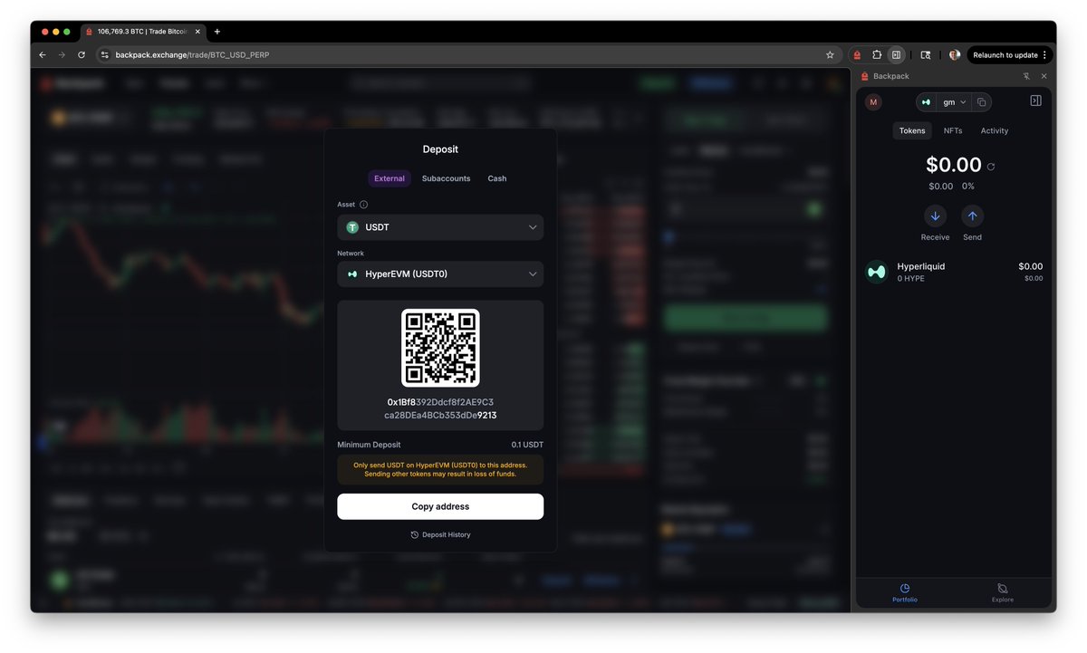 Armani Ferrante (@armaniferrante) on Twitter photo On and off ramp to HyperEVM from stable coins on every chain and from USD banks around the world on <a href="/Backpack/">Backpack ๐</a> On and off ramp to HyperEVM from stable coins on every chain and from USD banks around the world on <a href="/Backpack/">Backpack ๐</a>