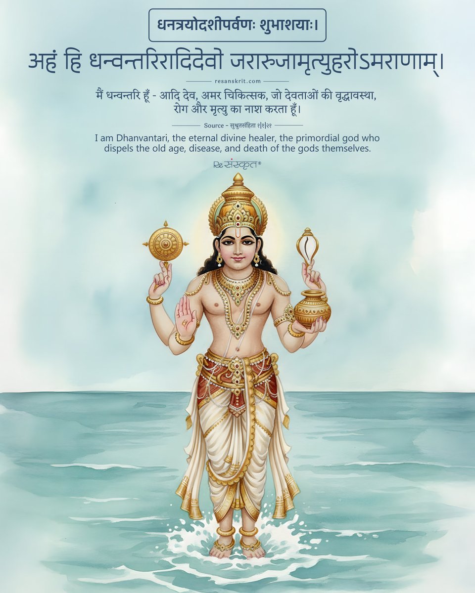 आप सभी को शुभ धनतेरस की मंगलकामनाएँ — धन, स्वास्थ्य और सुख आपके जीवन में सदा बरसते रहें।
धनत्रयोदशीपर्वणः शुभाशयाः।