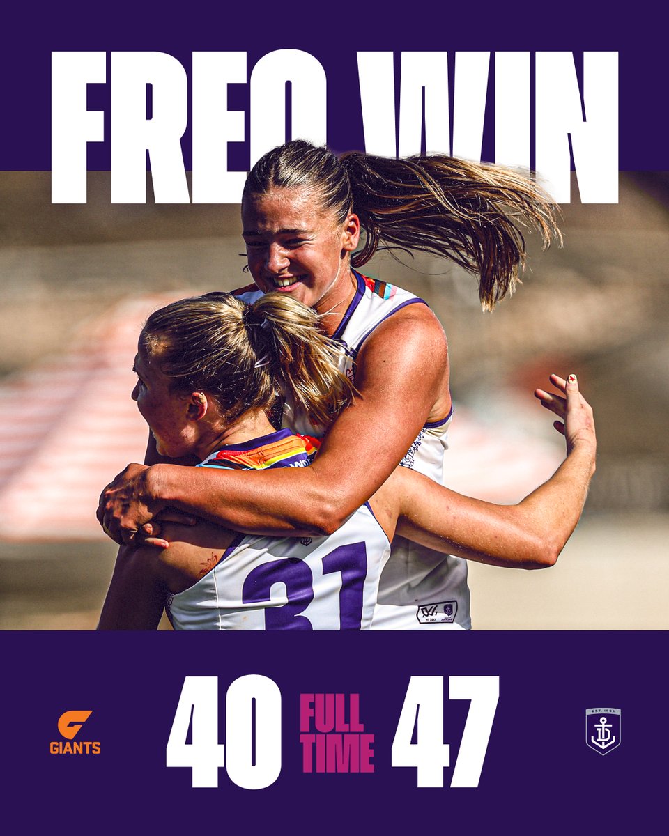 FREO WIN IT LATE!!! 💜

#AFLWGiantsFreo #foreverfreo