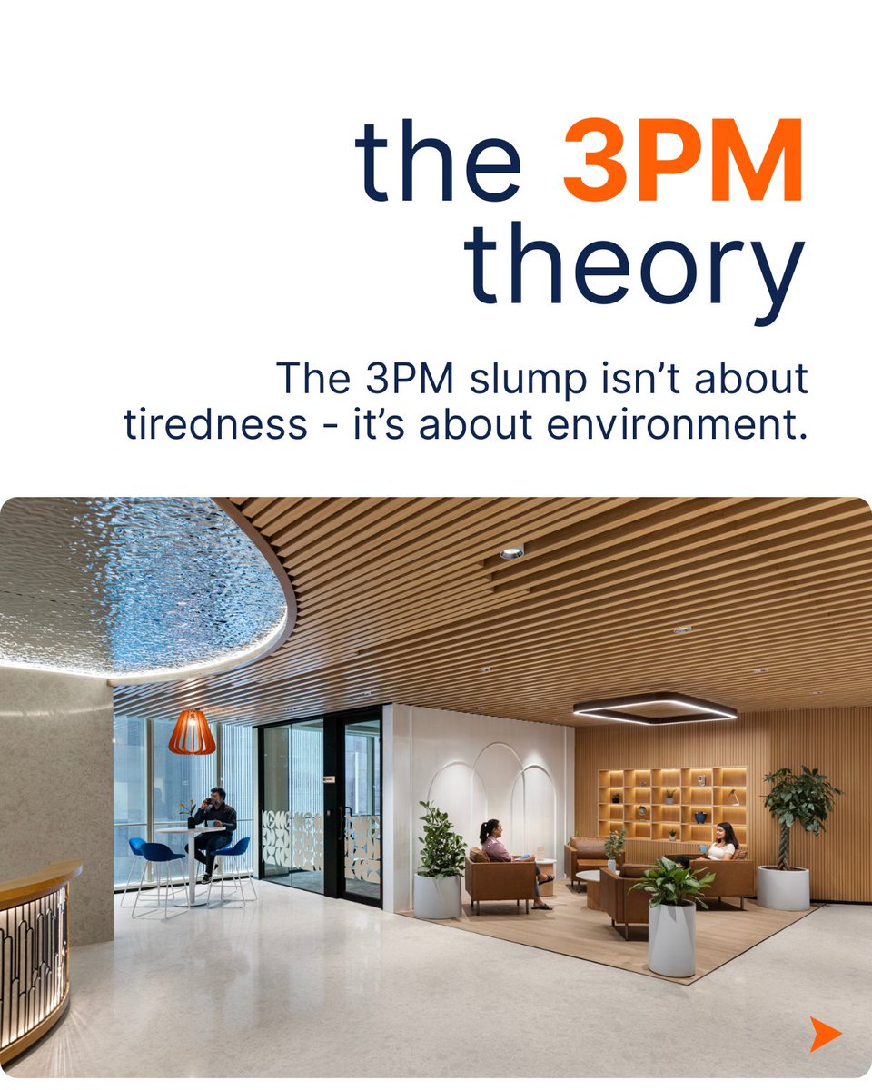 Centrix_Spaces's tweet image. We’ve all felt it - that mid-afternoon dip when the energy fades, focus slips, and the to-do list looks a little too long.

#centrix #workspacesthatwork #beyonddesks #officedesign #workspacewellness #designthatmoves #productivitybydesign #interiordesignindia #creativeworkspaces