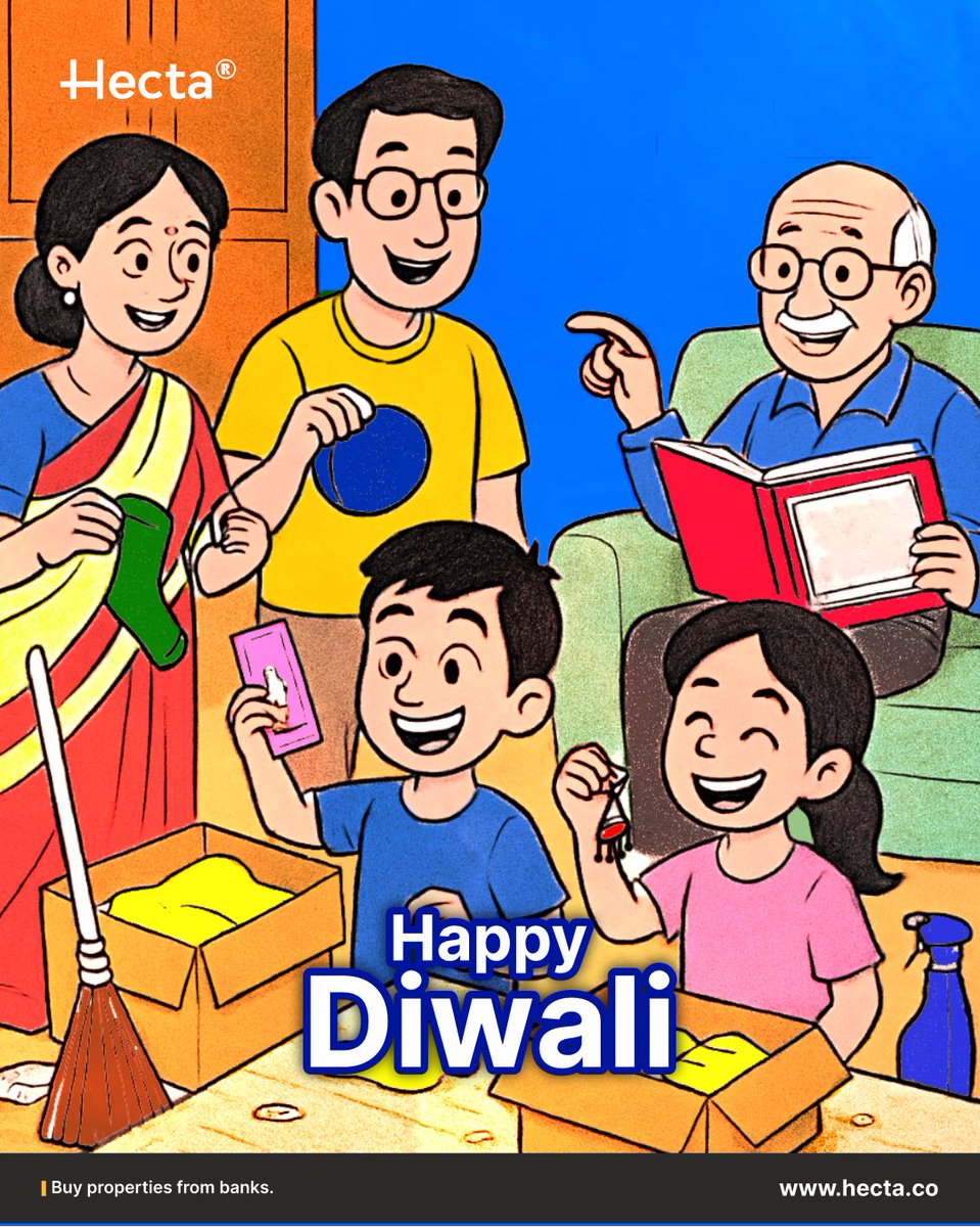 HectaProptech's tweet image. It’s that time again when we find lost socks, missing lids, family album no one remembers &amp;amp; ₹100 notes in old jeans!
Because no Diwali cleanup is complete without a little chaos &amp;amp; a lot of “arre yeh dekho kya mila!” moments 
Clean up your investments, find hidden deals on Hecta